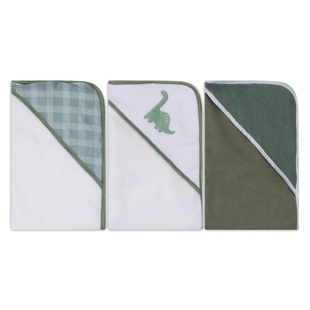 Mother's Choice 3-Pc Baby Hooded Towel Set (Dino)